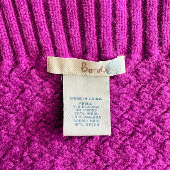 Boden Women's Pink Basket Weave Wool Angora Scarf 8 in x 69 in - Picture 4 of 5